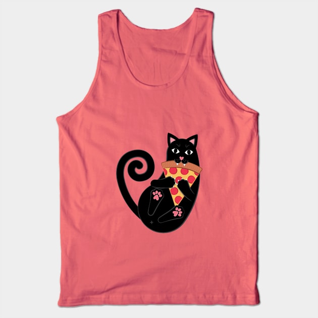 Pepperoni Pizza Cat Tank Top by TinyGinkgo